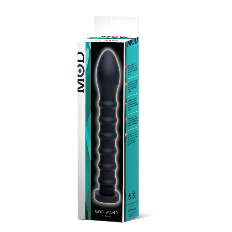 MOD Silicone Wand Smooth 7.5" (19cm), Blue/Black