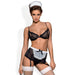 Obsessive Lingerie Maidme 5-piece Costume Set, Black, S/M, L/XL