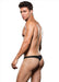 Envy Microfibre Low Rise Zip Thong, S/M, M/L, L/XL, Black