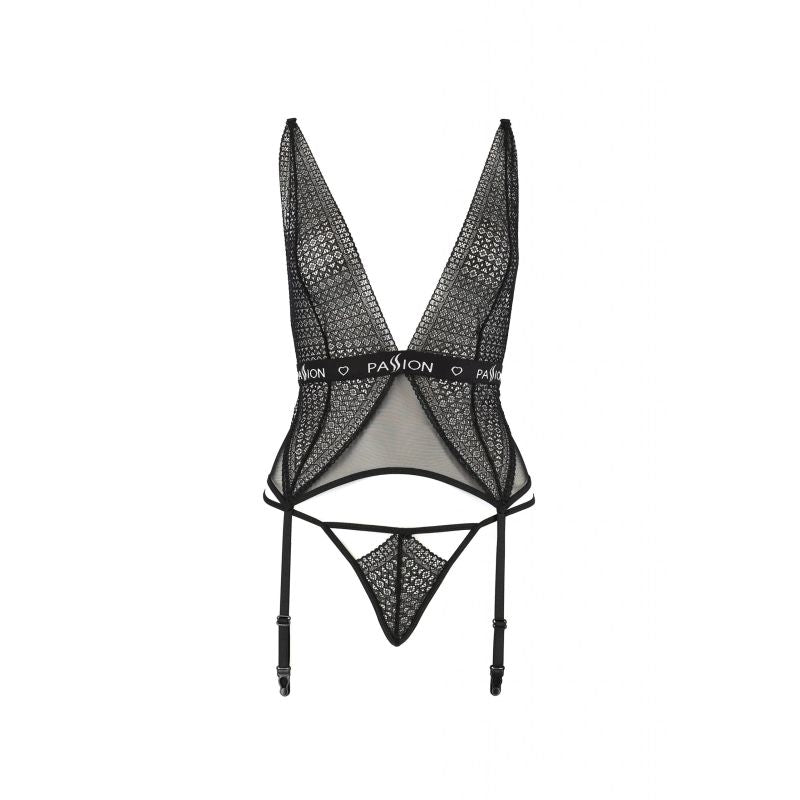 Passion Lingerie Mirajane Corset, Red/Black, S/M, L/XL