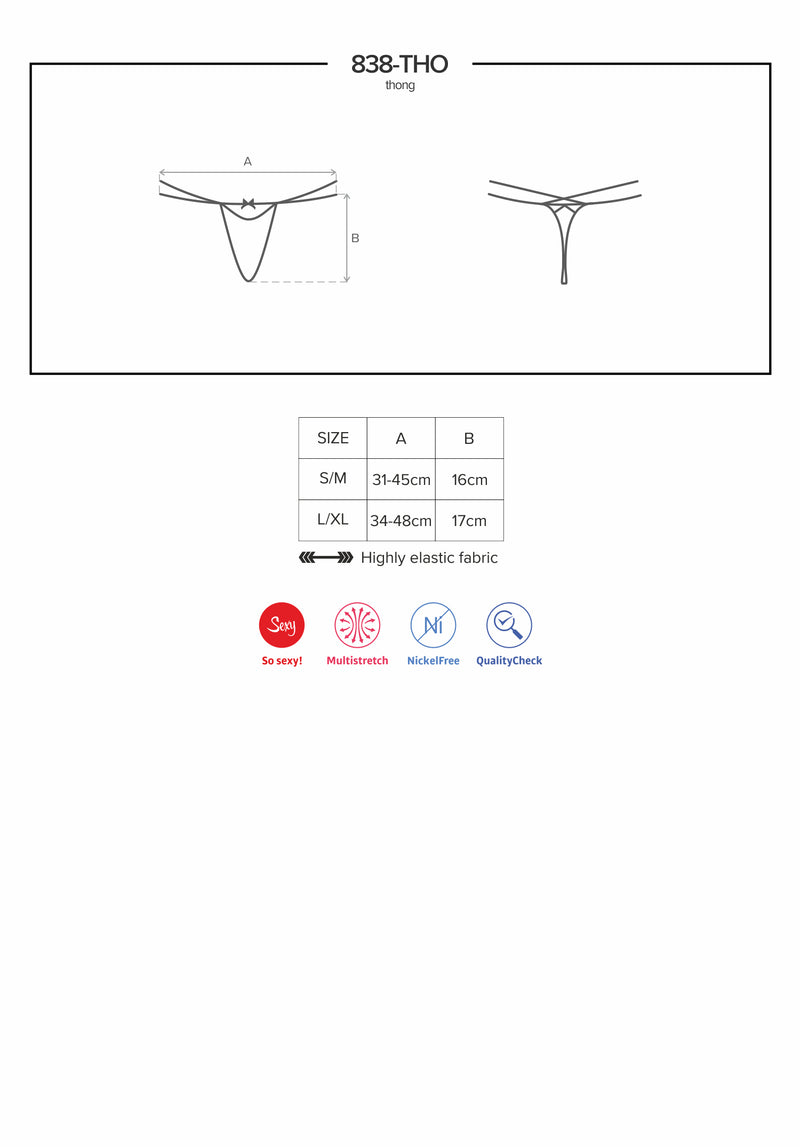 Thong 838 Red - Obsessive Lingerie