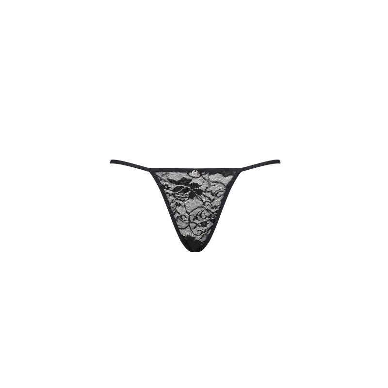 Kokietta Thong, Black, S/M, L/XL - Obsessive Lingerie