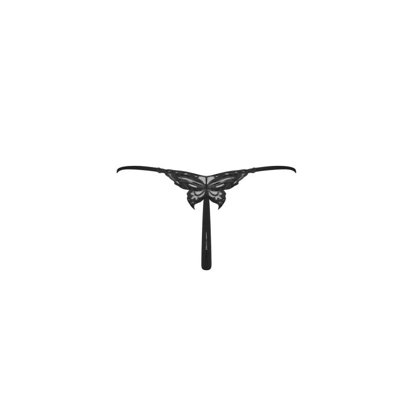 Kokietta Thong, Black, S/M, L/XL - Obsessive Lingerie