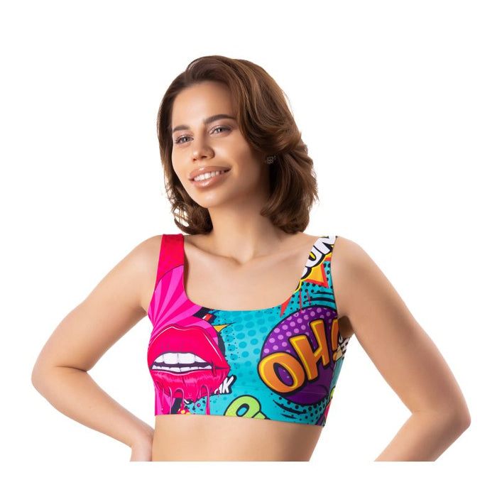 Comics Oh Crop Top, Large - MeMeMe Lingerie