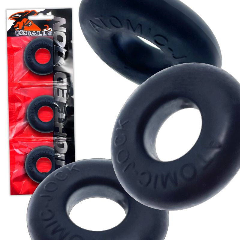 OxBalls Ringer Cockring 3-pack, Night edition (Black)