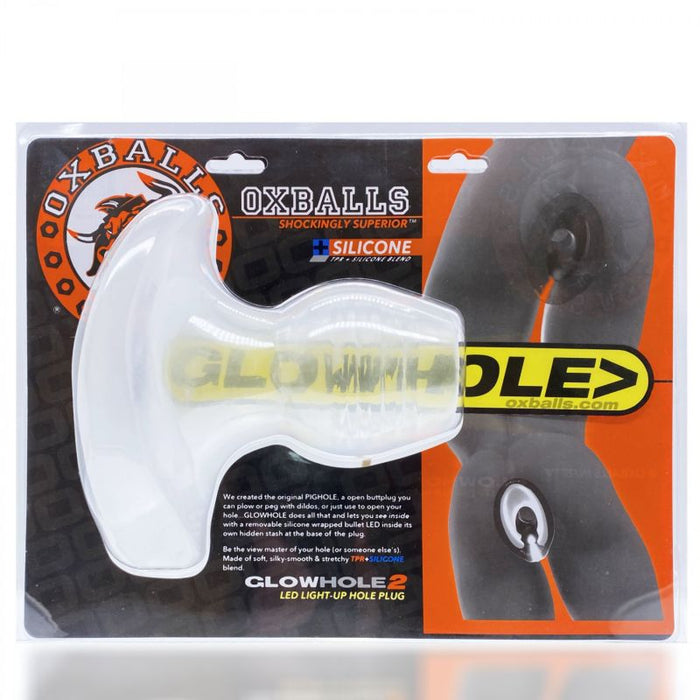 OxBalls Glowhole 2 Buttplug L Clear Frosted