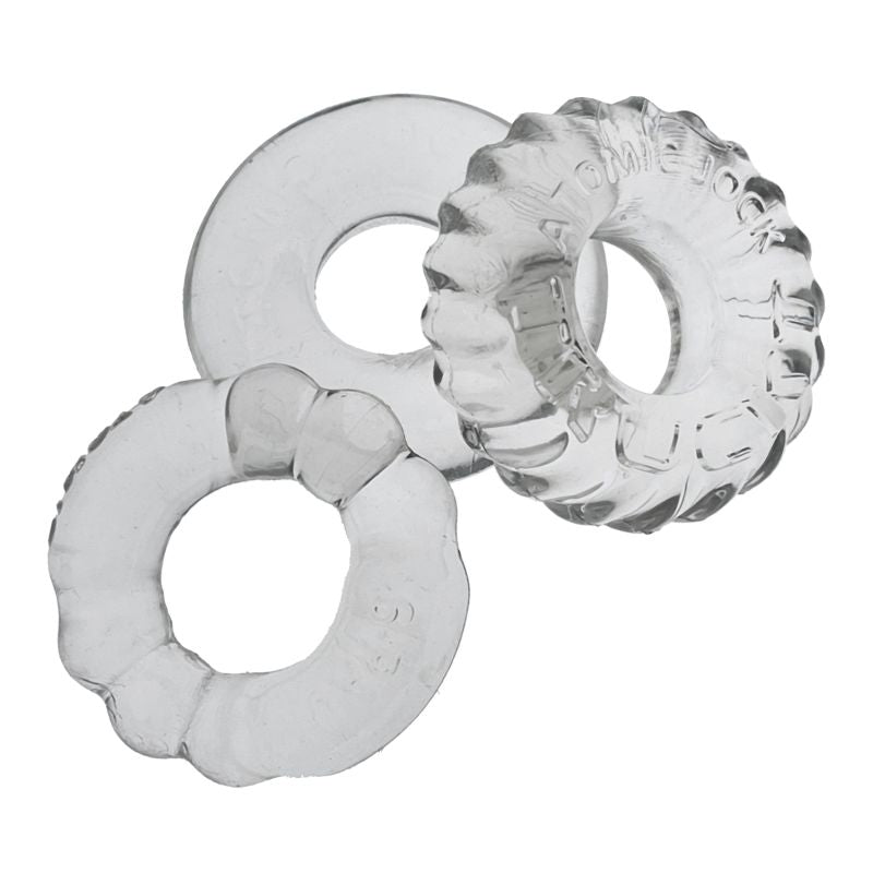 OxBalls Bonemaker 3 Pc Cockring Set Clear