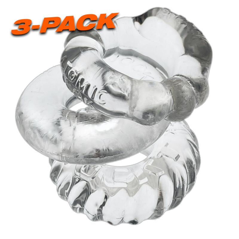 OxBalls Bonemaker 3 Pc Cockring Set Clear