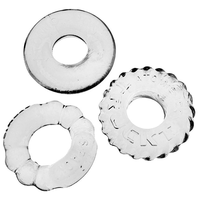 OxBalls Bonemaker 3 Pc Cockring Set Clear