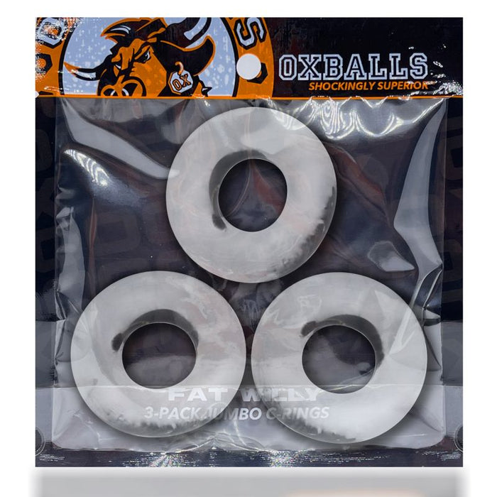 OxBalls Fat Willy Jumbo Cockrings, 3-Pack, One Size, Clear