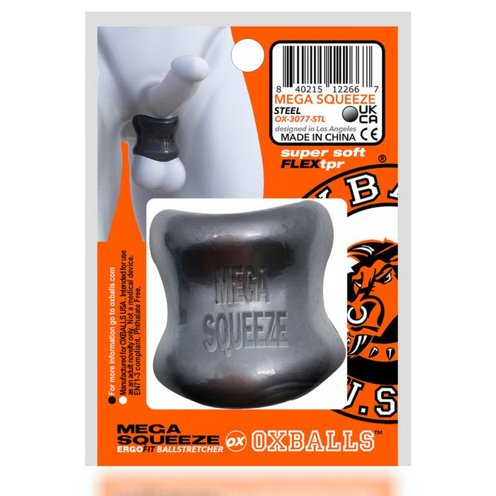 OxBalls Mega Squeeze Ergofit Ball Stretcher, Steel Grey