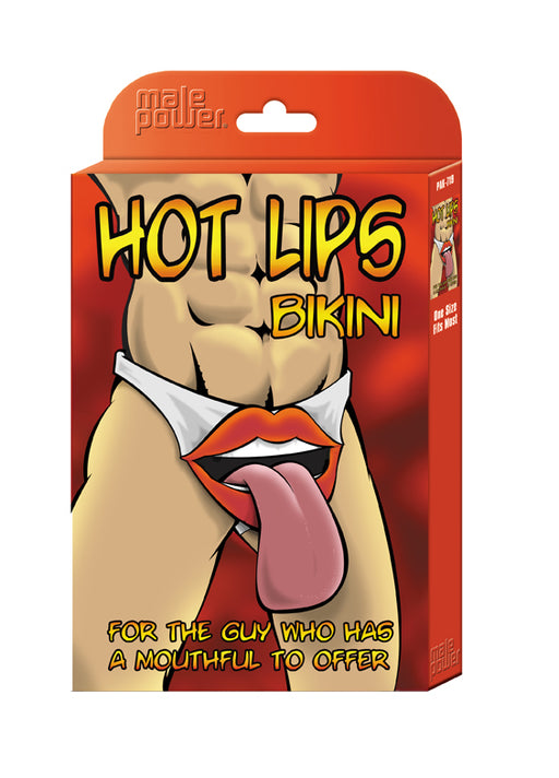 Male Power Hot Lips Bikini Novelty Underwear Black O/S