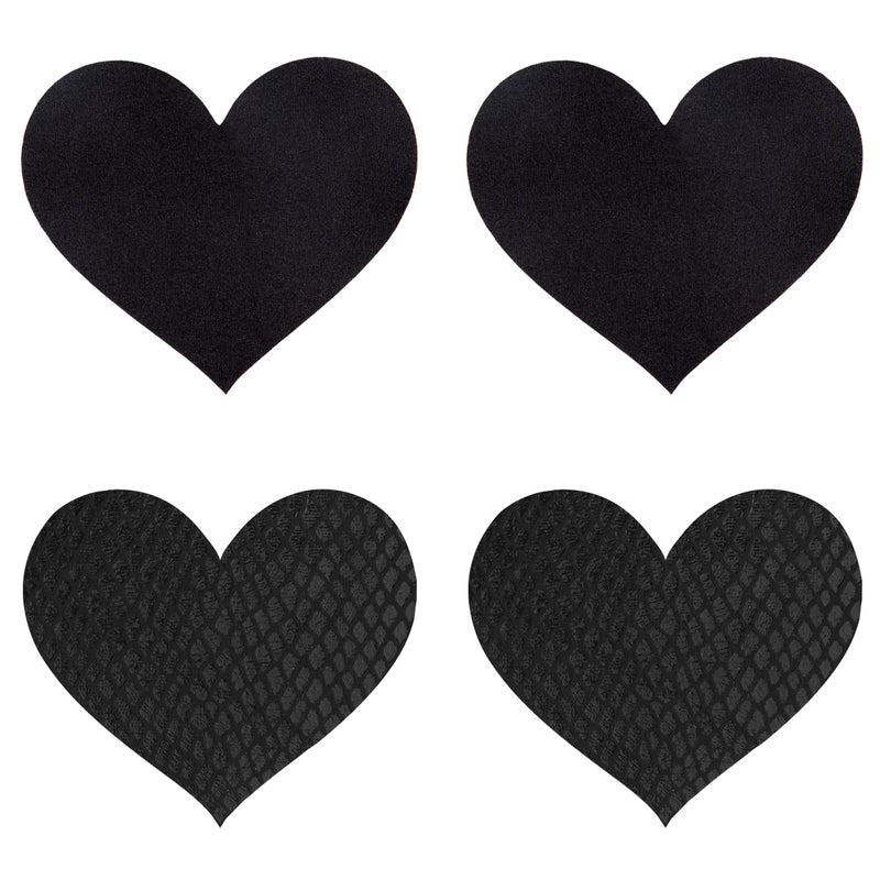 Peekaboo Pasties Classic Hearts Pasties, Black