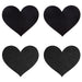 Peekaboo Pasties Classic Hearts Pasties, Black