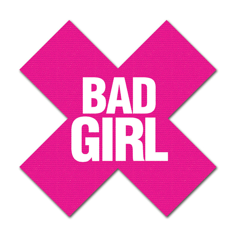 Peekaboo Bad Girl Nipple Pasties, Black/Pink