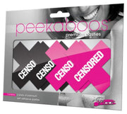 Peekaboo Pasties Censored Nipple Pasties, Black/Pink