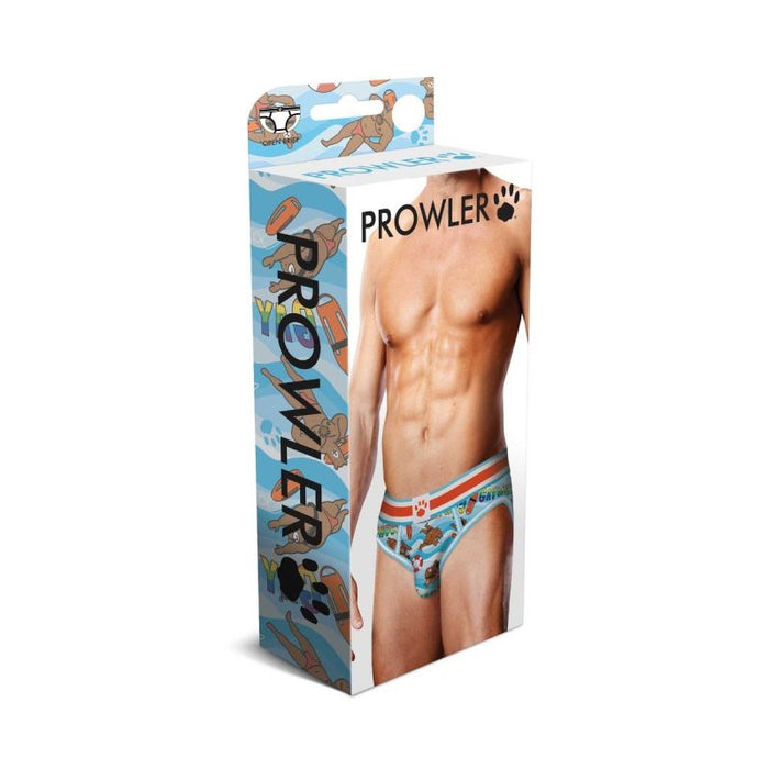 Front of packaging for Prowler Gaywatch Bears Open Back Brief Blue, Small