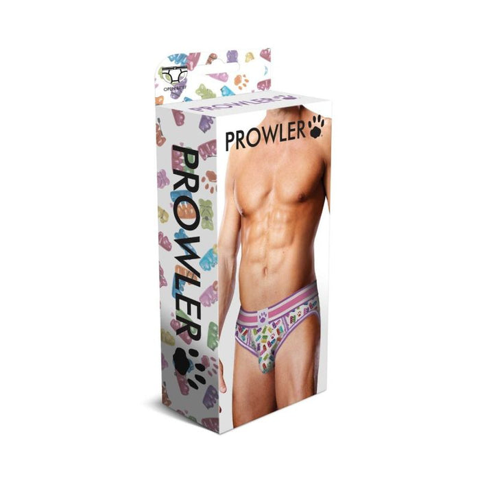 Front packaging view of Prowler Gummy Bears Open Back Brief Small, Pink