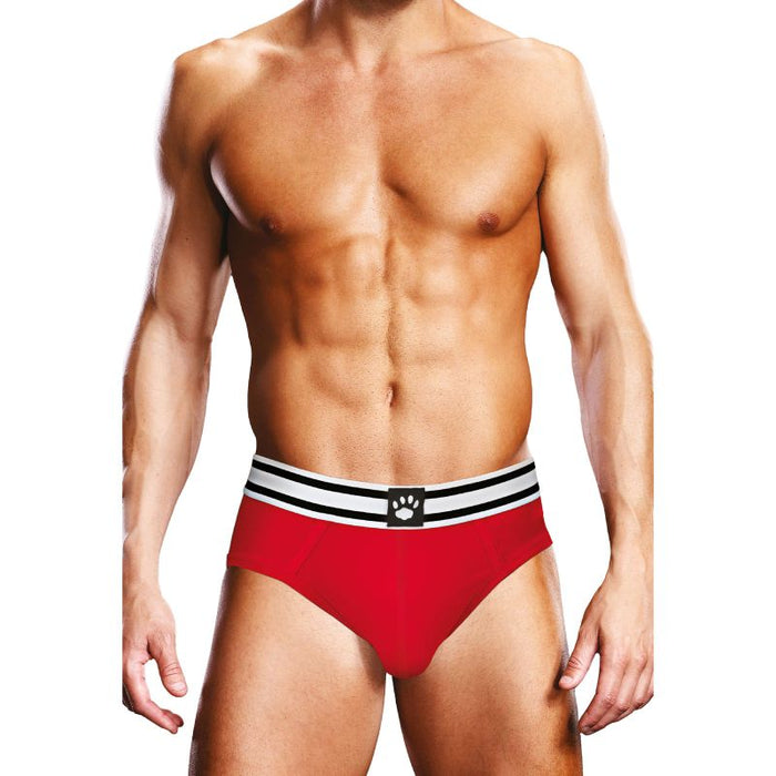 Prowler Open Back Brief White/Red