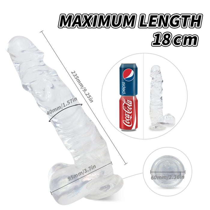 Kennard Dong with Balls Clear Large (25cm length)
