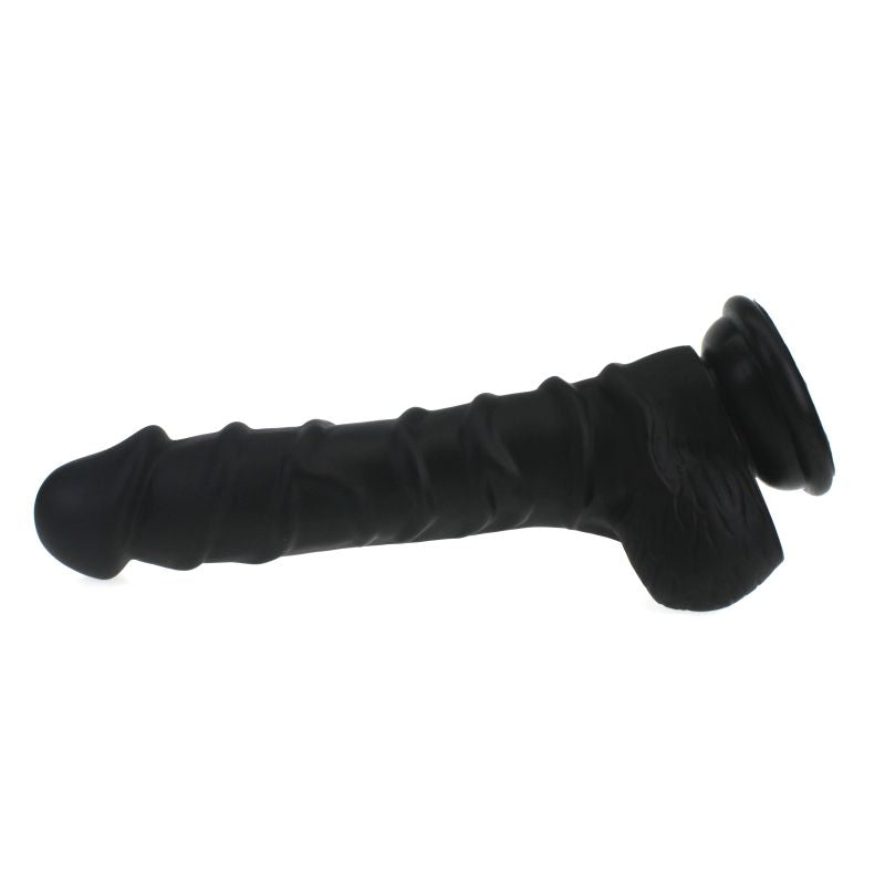 X-MEN Realistic Dildo Ridged Shaft with Balls, 22cm, Black
