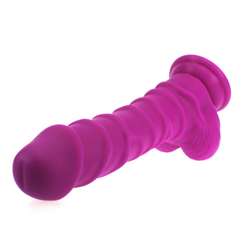 X-MEN Realistic Dildo, Ridged Shaft w Balls, 22cm, PInk