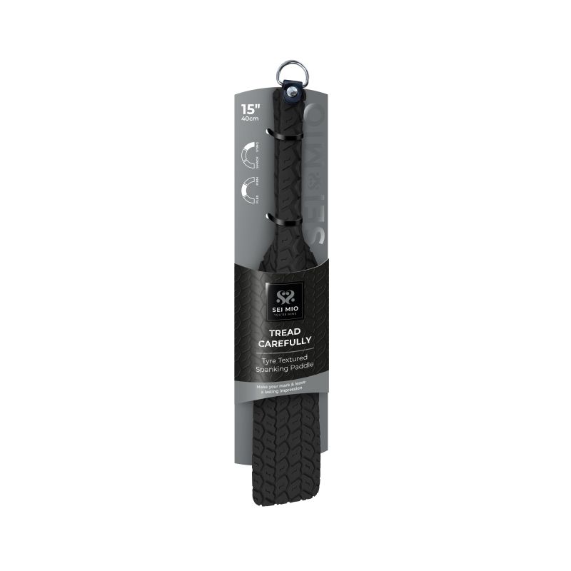 Sei Meo Tyre Textured Spanking Paddle. Large, Black