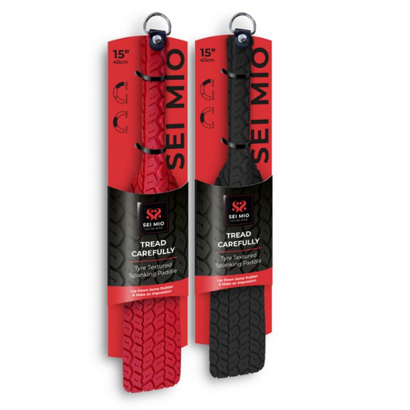Sei Meo Tyre Textured Spanking Paddle. Large, Red