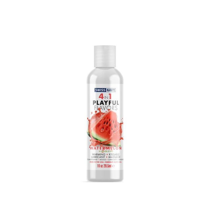 Pop cap bottle. Playful Flavours 4 In 1 Watermelon Pleasure Lubricant 29.5ml