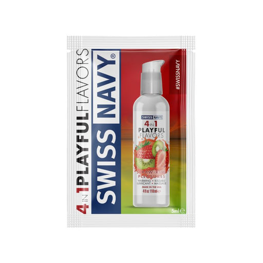 Swiss Navy Straw-Kiwi Pleasures Lube, 5ml Sachets, 100-pack