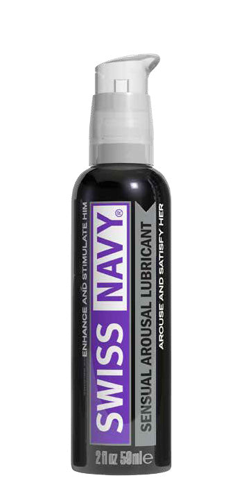 Pump bottle. Enhance and stimulate him. Swiss Navy sensual arousal lubricant. 50ml