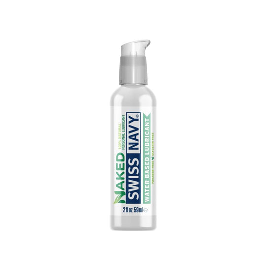 Swiss Navy Naked Water Based Lubricant, 58ml.  Clear bottle, pump cap