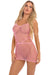Pink Lipstick  Roll Up Net Mini Dress, Pink, One Size