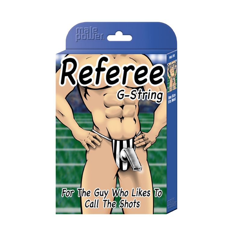 Referee Novelty G-String Black O/S - Male Power