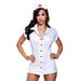 Nurse Costume, Vinyl, 2-piece with hat, One Size, White - Baci Lingerie