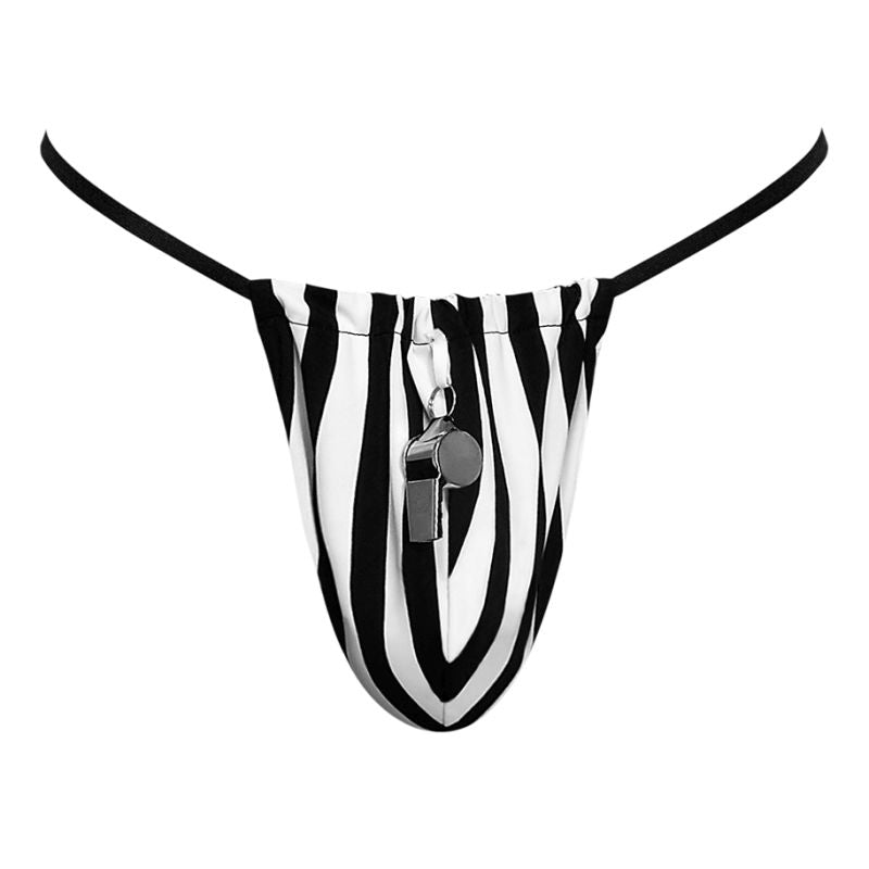 Referee Novelty G-String Black O/S - Male Power