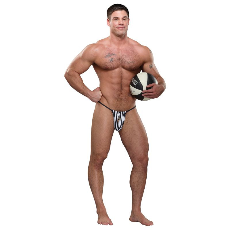 Referee Novelty G-String Black O/S - Male Power