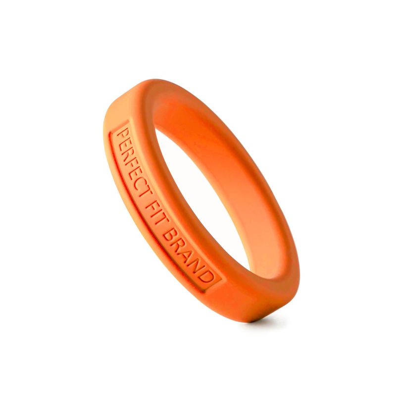 Perfect Fit Classic Silicone Medium Stretch Penis Ring, 44mm, Orange
