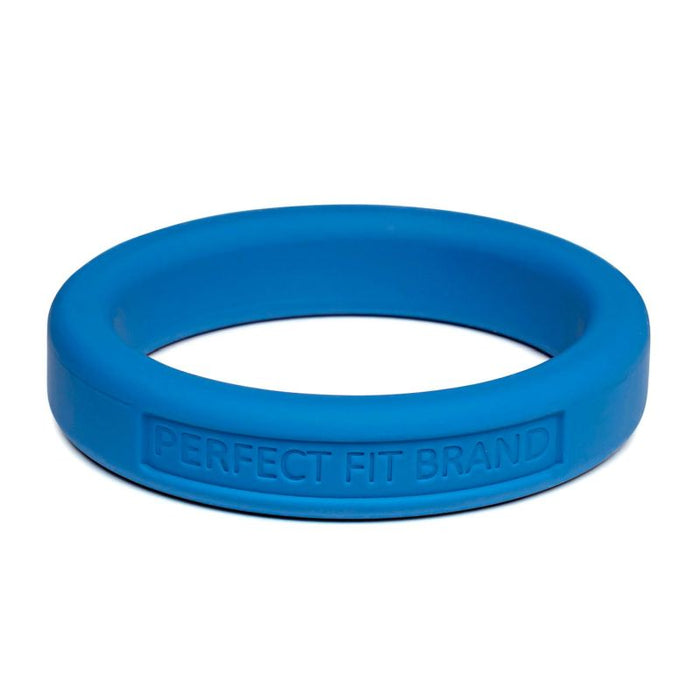 Perfect Fit Classic Silicone Medium Stretch Penis Ring, 44mm, Blue