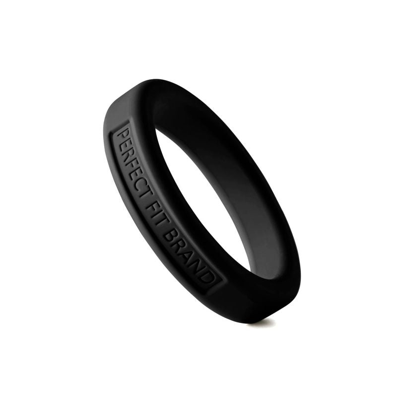 Perfect Fit Classic Silicone Medium Stretch Penis Ring, 44mm, Black