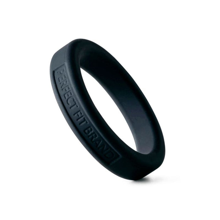 Perfect Fit Classic Silicone Medium Stretch Penis Ring, 44mm, Black