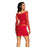 Axami Lingerie Off The Shoulder Mesh Panel Dress, Red/Black, S/M