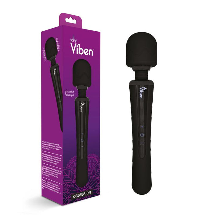 Viben Obsession Rechargeable Intense Wand Massager, Black