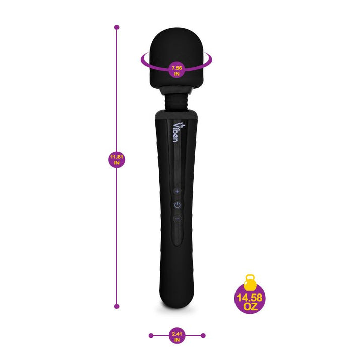 Viben Obsession Rechargeable Intense Wand Massager, Black