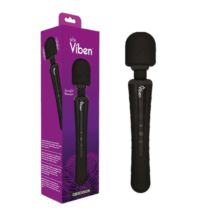 Viben Obsession Rechargeable Intense Wand Massager, Black