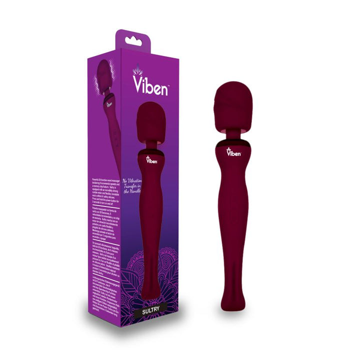 Viben Sultry Rechargeable Wand Massager, Ruby