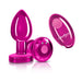 Cheeky Charms  Vibrating Metal Butt Plug w Remote, Medium, Pink