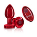 Cheeky Charms  Vibrating Metal Butt Plug w Remote, Medium, Red