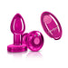 Cheeky Charms Pink Vibrating Metal Butt Plug w Remote, Small