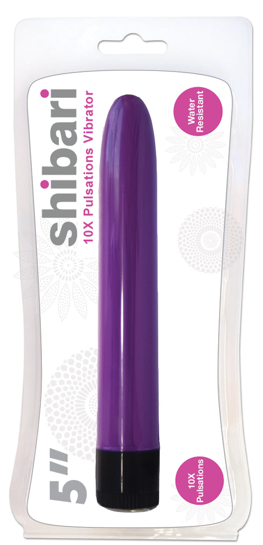 Shibari 10X Pulsations Vibrator, 5", Purple